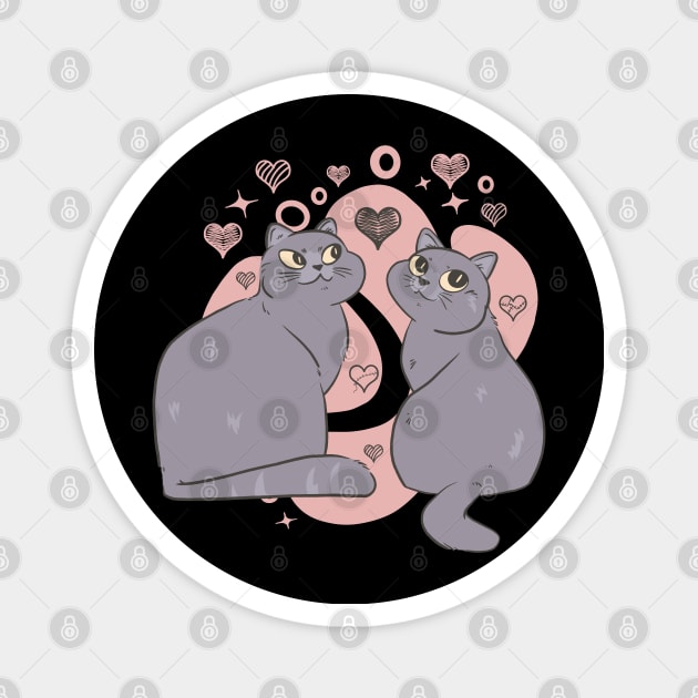 Valentine Cat Magnet by ArtRoute02